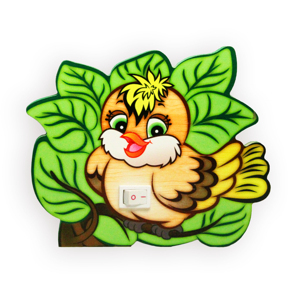 Деревянный ночник «Воробьишка Тишка»