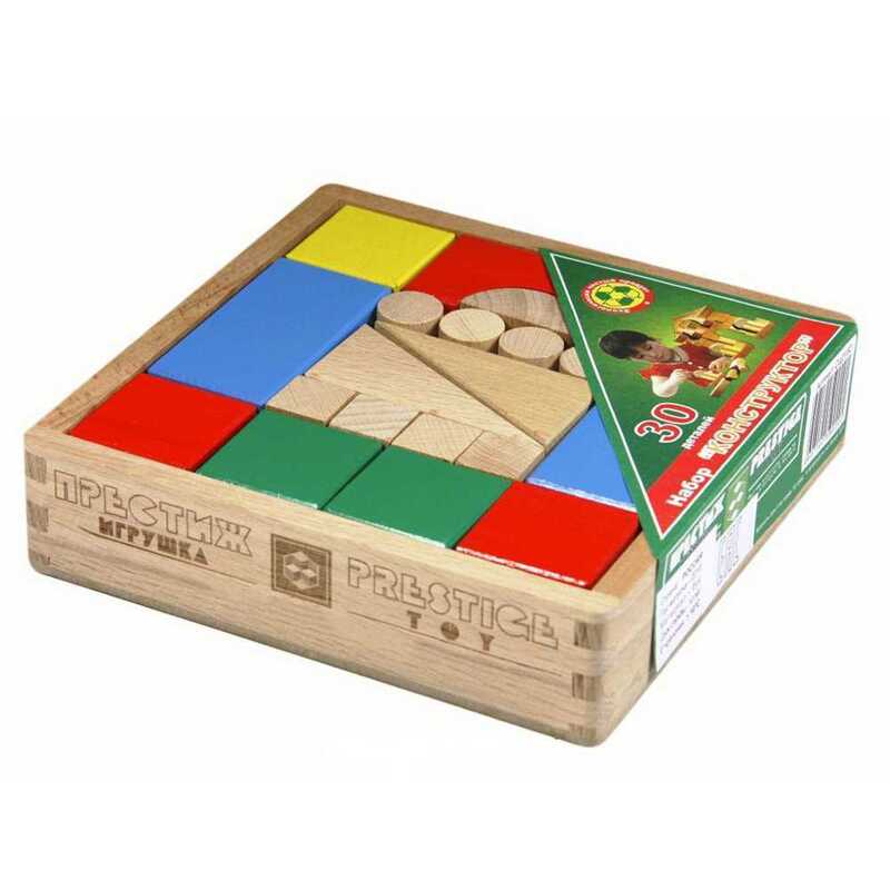 Конструктор СЦ2152, 30 деталей в дер. коробке, Престиж-игрушка