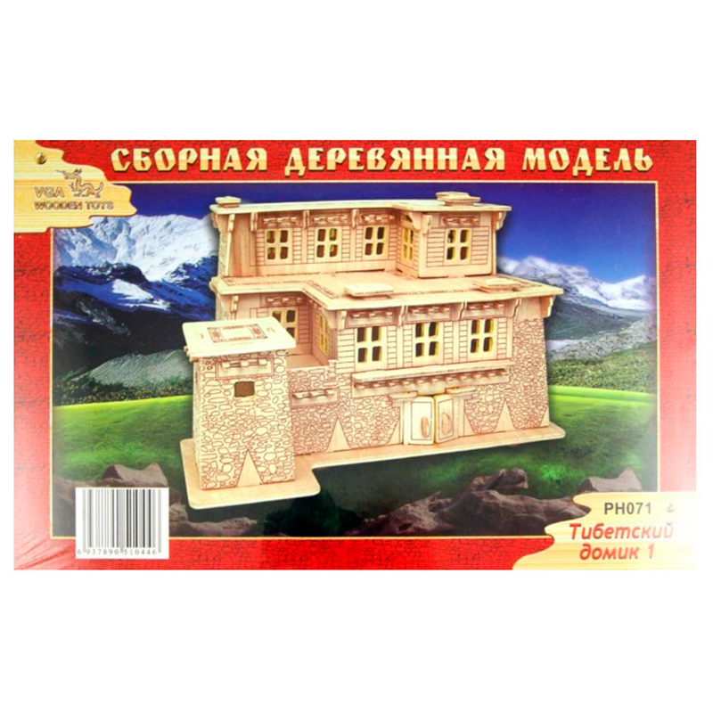 Сборная деревянная модель «Тибетский домик 1» РН071, Чудо-дерево