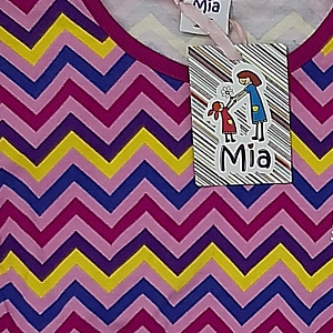 Комплект одежды Mia: туника (лонгслив) и юбка с велюровым пояском, принт зигзаг