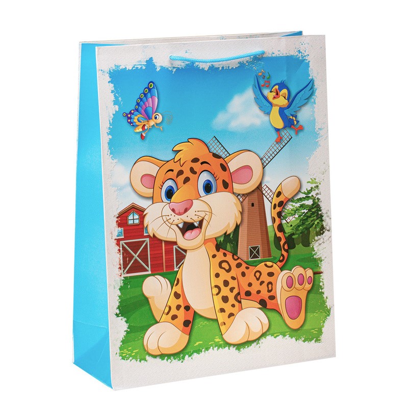 Пакет подарочный Dream Cards «Игривый леопард»