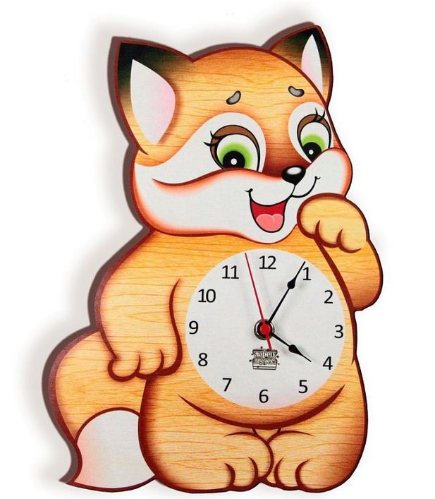 Деревянные часы «Лисичка Люся»