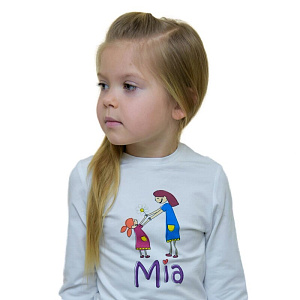 Комплект одежды Mia: шорты со стразами и туника (лонгслив) белый