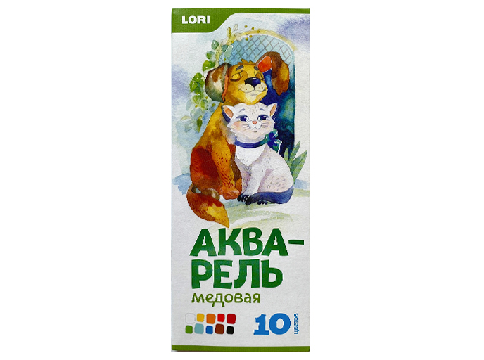 Акварель медовая 10 цветов, Lori Акварель медовая 10 цветов, Lori