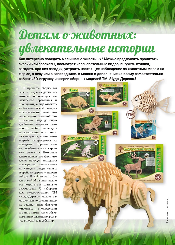Сборные модели животных Сборные модели животных