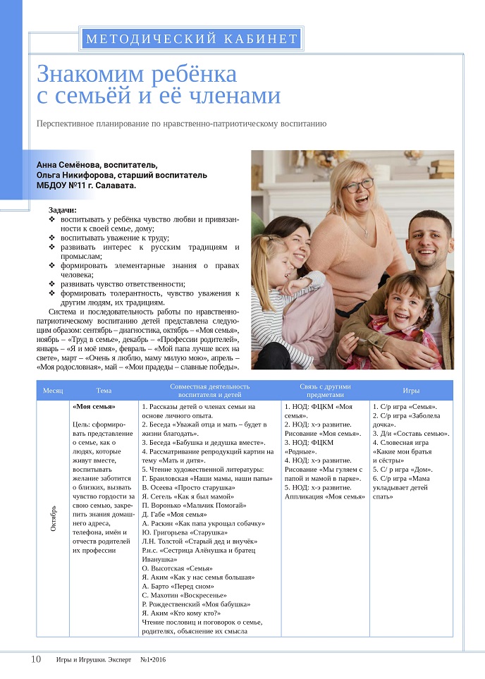 Знакомим ребёнка с семьёй и её членами Знакомим ребёнка с семьёй и её членами