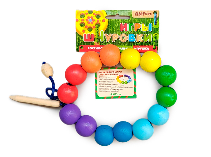 Игра Шнуровка-бусы «Радуга» Игра Шнуровка-бусы «Радуга»