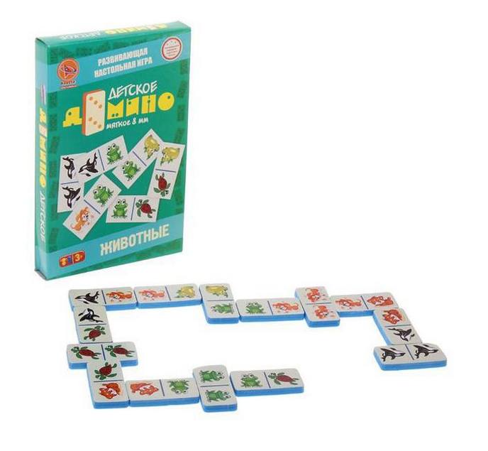 Развивающая настольная игра «Домино детское, мягкое. Животные» Развивающая настольная игра «Домино детское, мягкое. Животные»
