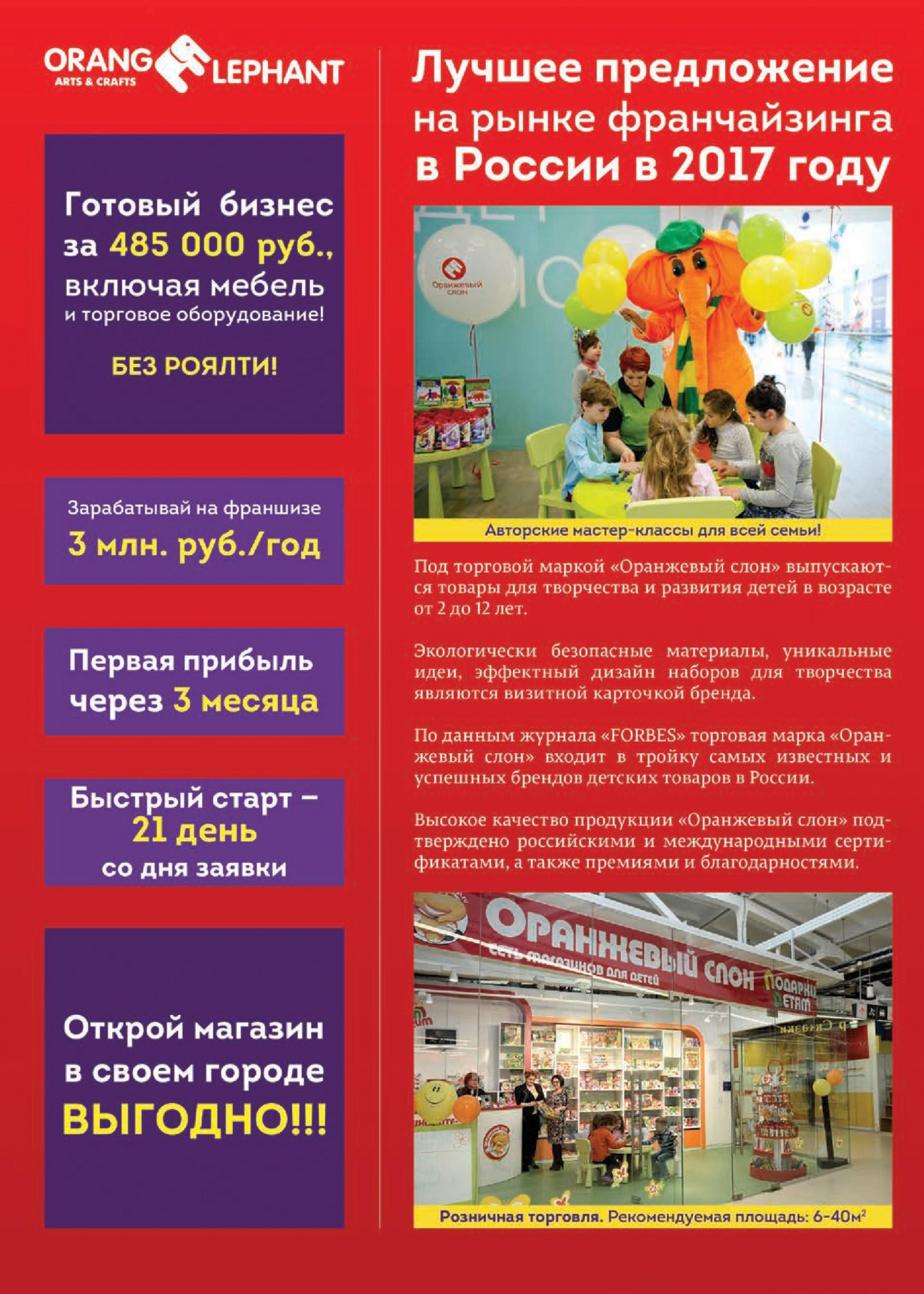 Лучшее предложение на рынке франчайзинга в России Лучшее предложение на рынке франчайзинга в России