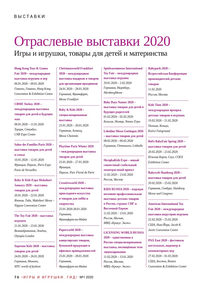 Отраслевые выставки 2020 - 1 Отраслевые выставки 2020 - 1