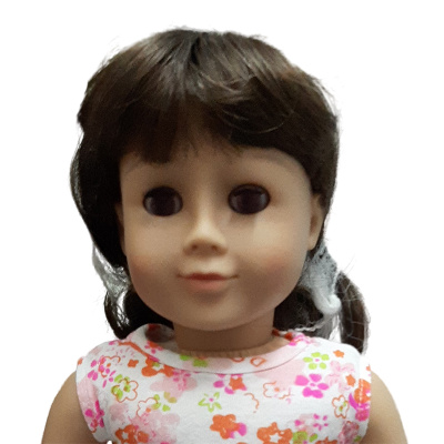 Парик для куклы, цвет каштановый