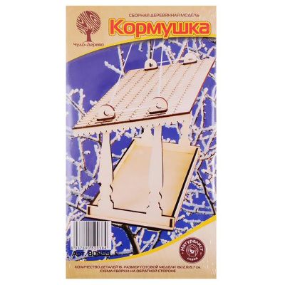 Сборная деревянная модель «Кормушка для птиц» 80099, Чудо-дерево
