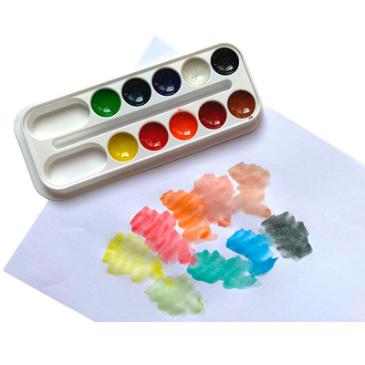 Акварель медовая Lori без кисти, 10 цветов, картон