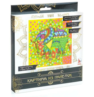 Картина из пайеток «Слон»