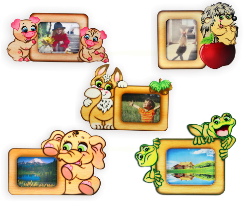 Деревянная фоторамка «Зверюшки»