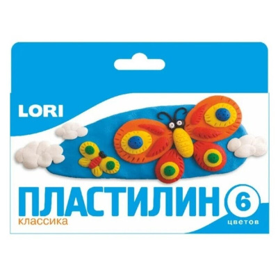 Пластилин Lori «Классика», 6 цветов