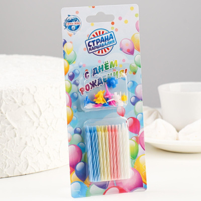 Свечи для торта «Спираль» 5 см, 24 шт