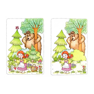 Многоразовые наклейки «Найди отличия. Медведь и зайцы, Карапуз