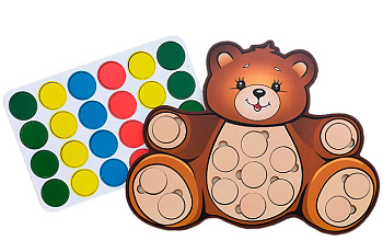 Развивающая деревянная игра «Веселые кружочки. Мишка»