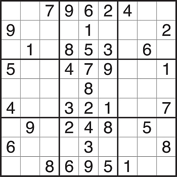 Судоку № 5 (уровень сложности - средний)