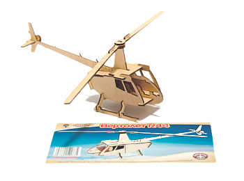 Сборная деревянная модель «Вертолет R44»