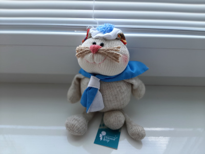 Игрушка ручной работы «Котик Морячок»