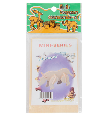 Сборная деревянная модель «Носорог» мини MA1019, Чудо-дерево