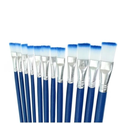 Набор кистей Bo Yi нейлон, плоские, 12 шт, синий