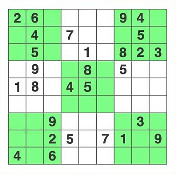 Судоку № 1 (уровень сложности - очень простой)
