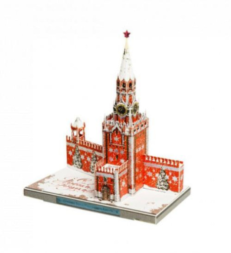 Сборная модель из картона «Спасская Башня Московского Кремля. С Новым годом», УмБум