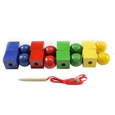 Бусы-шнуровка «Геометрические цветные»