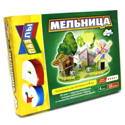 3D-пазл Кубаньпечать «Строим и играем. Мельница»