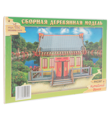 Сборная деревянная модель «Китайский домик» цветной, Чудо-дерево