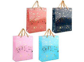 Подарочные бумажные пакеты с тиснением фольгой