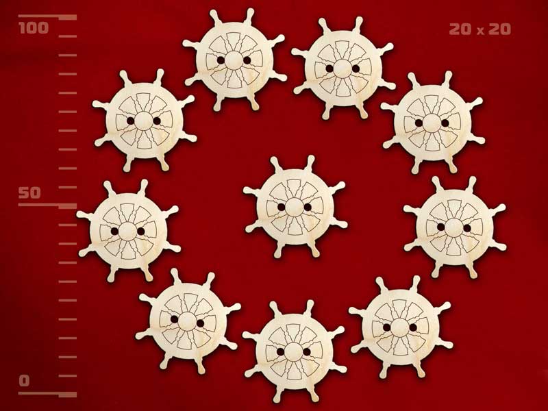 Набор пуговиц «Штурвал», 10 штук