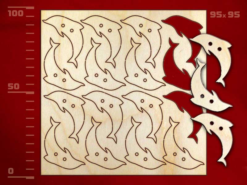 Набор пуговиц «Дельфин», 16 штук