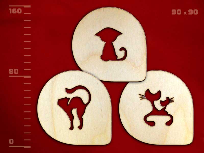 Подставки под чашки-трафареты «Кошки 2»