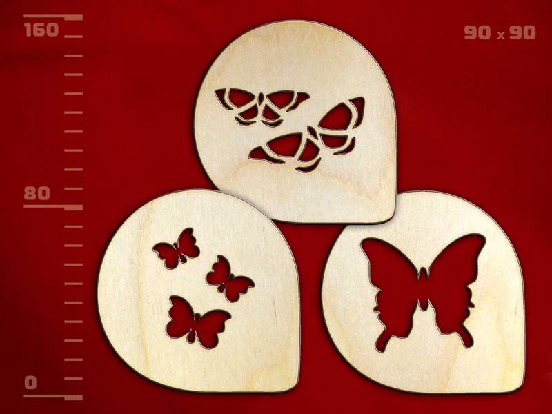 Подставки под чашки-трафареты «Бабочки 3»