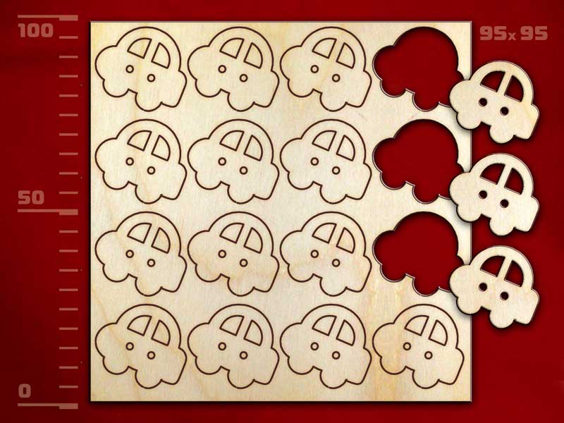 Набор пуговиц «Машина-2», 16 штук