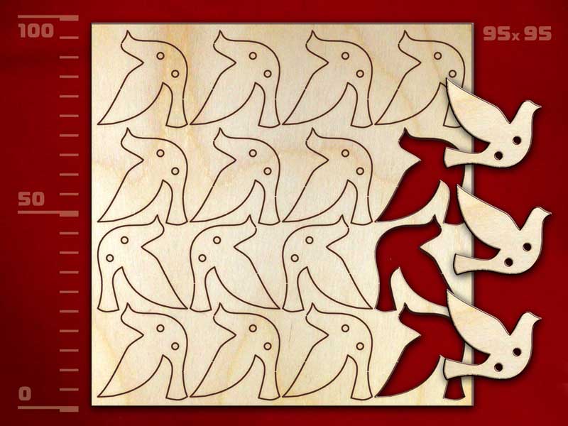 Набор пуговиц «Голубь», 16 штук