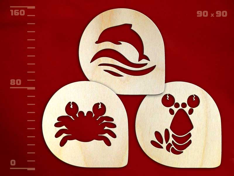 Подставки под чашки-трафареты «Море»