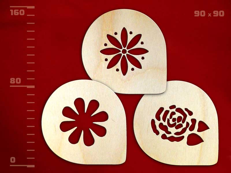 Подставки под чашки-трафареты «Цветок 3»