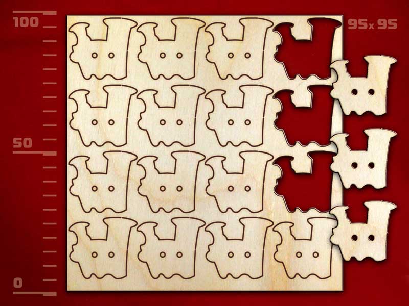 Набор пуговиц «Паровоз», 16 штук