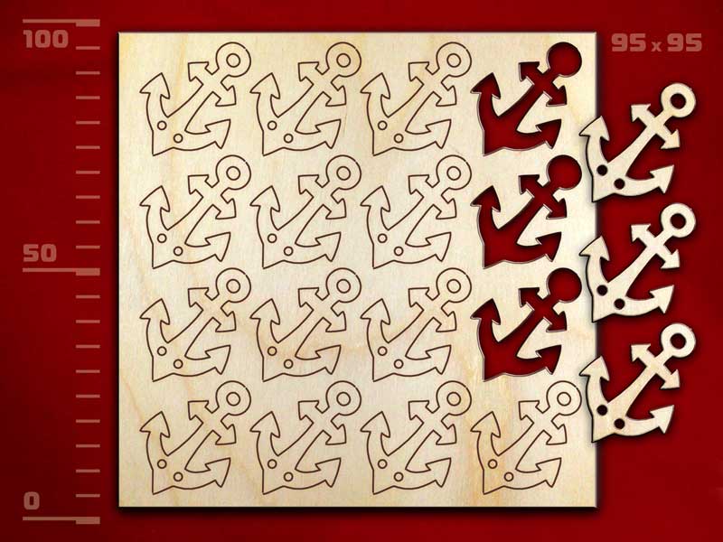 Набор пуговиц «Якорь», 16 штук