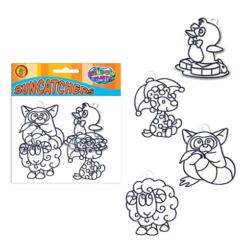 Витражи Mini «Енот, цыпа, бараш, жираф»