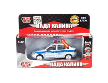 Инерционная металлическая машинка полиции «Lada Kalina», световые и звуковые эффекты, ТМ «Технопарк» Инерционная металлическая машинка полиции «Lada Kalina», световые и звуковые эффекты, ТМ «Технопарк»