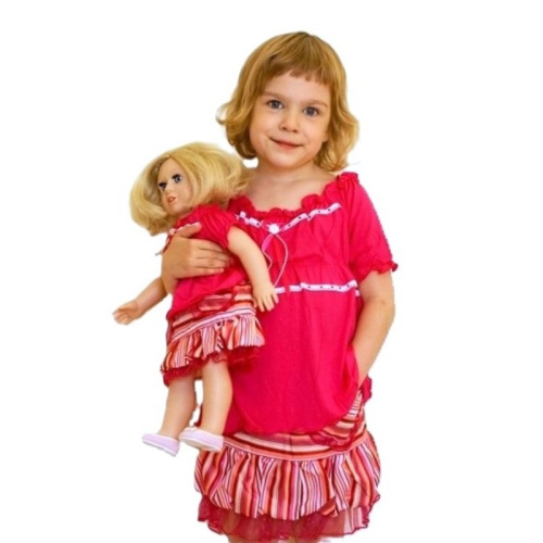 Туника (топ) Mia с рукавами-фонарик, фуксия