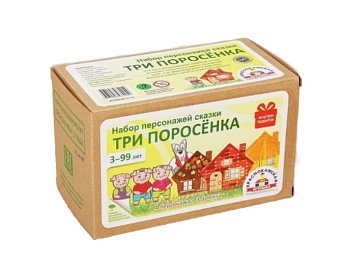 Набор деревянный персонажей сказки "Три поросенка", Краснокамская фабрика деревянной игрушки Набор деревянный персонажей сказки "Три поросенка", Краснокамская фабрика деревянной игрушки