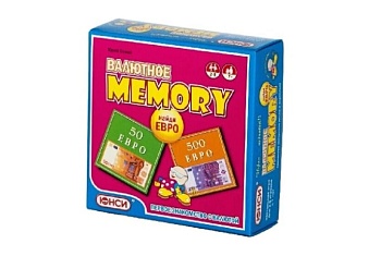 Настольная игра "Валютное memory. Найди Евро", компания ЮНСИ Настольная игра "Валютное memory. Найди Евро", компания ЮНСИ